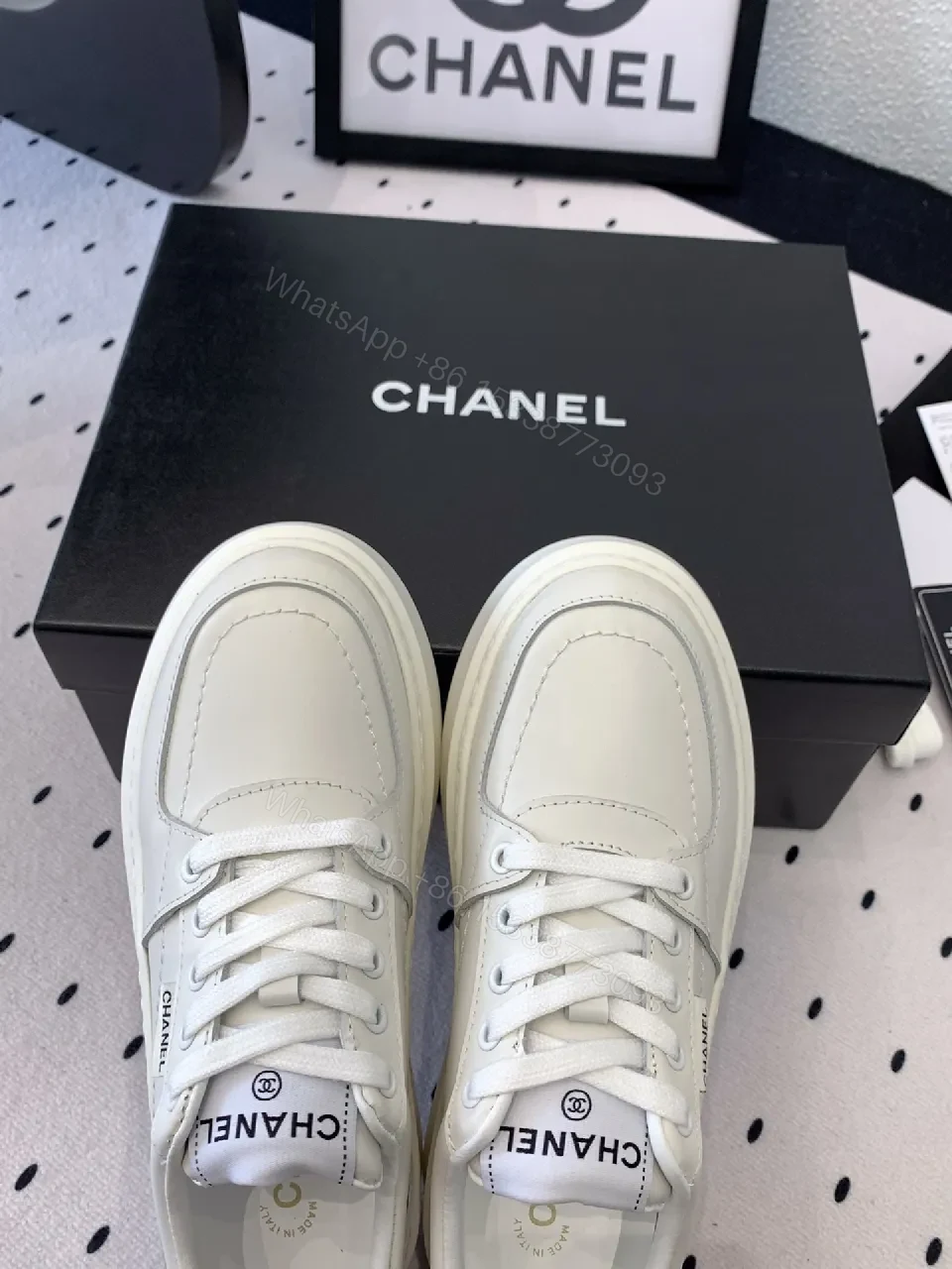 View 6 of White Leather Platform Sneakers, Elevated Luxury Footwear