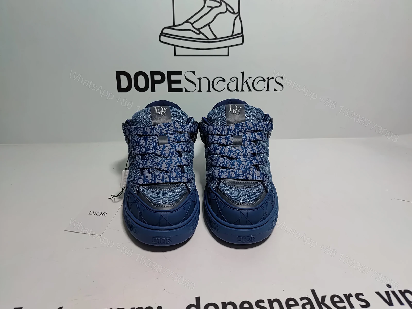 View 9 of Dior B9S Skater ERL Kumo Cannage Satin 'Blue Blue'