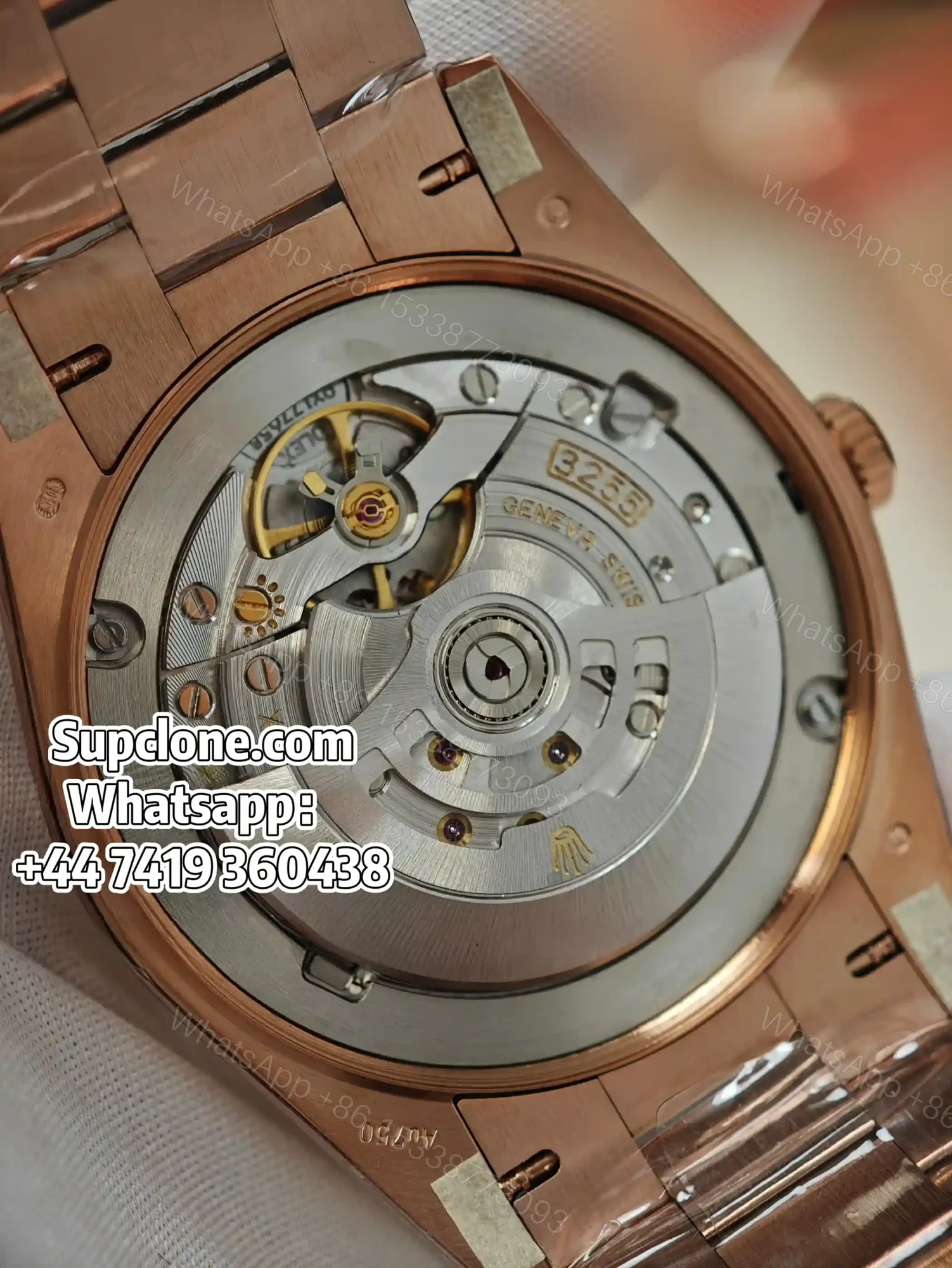 View 7 of Rolex Day-Date 40mm Rose Gold Grey Roman Dial – Super Clone 1:1 Cal. 3255