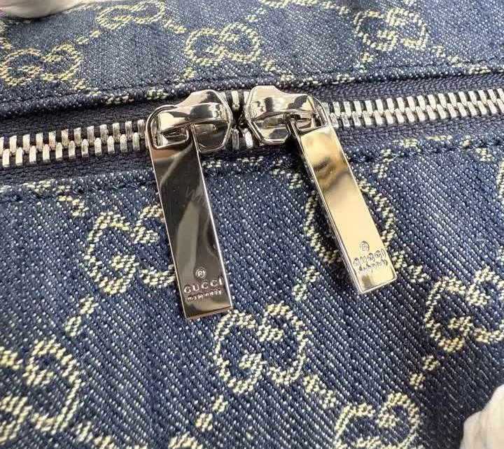 View 10 of Gucci Small Boston Dark Blue Denim Bag