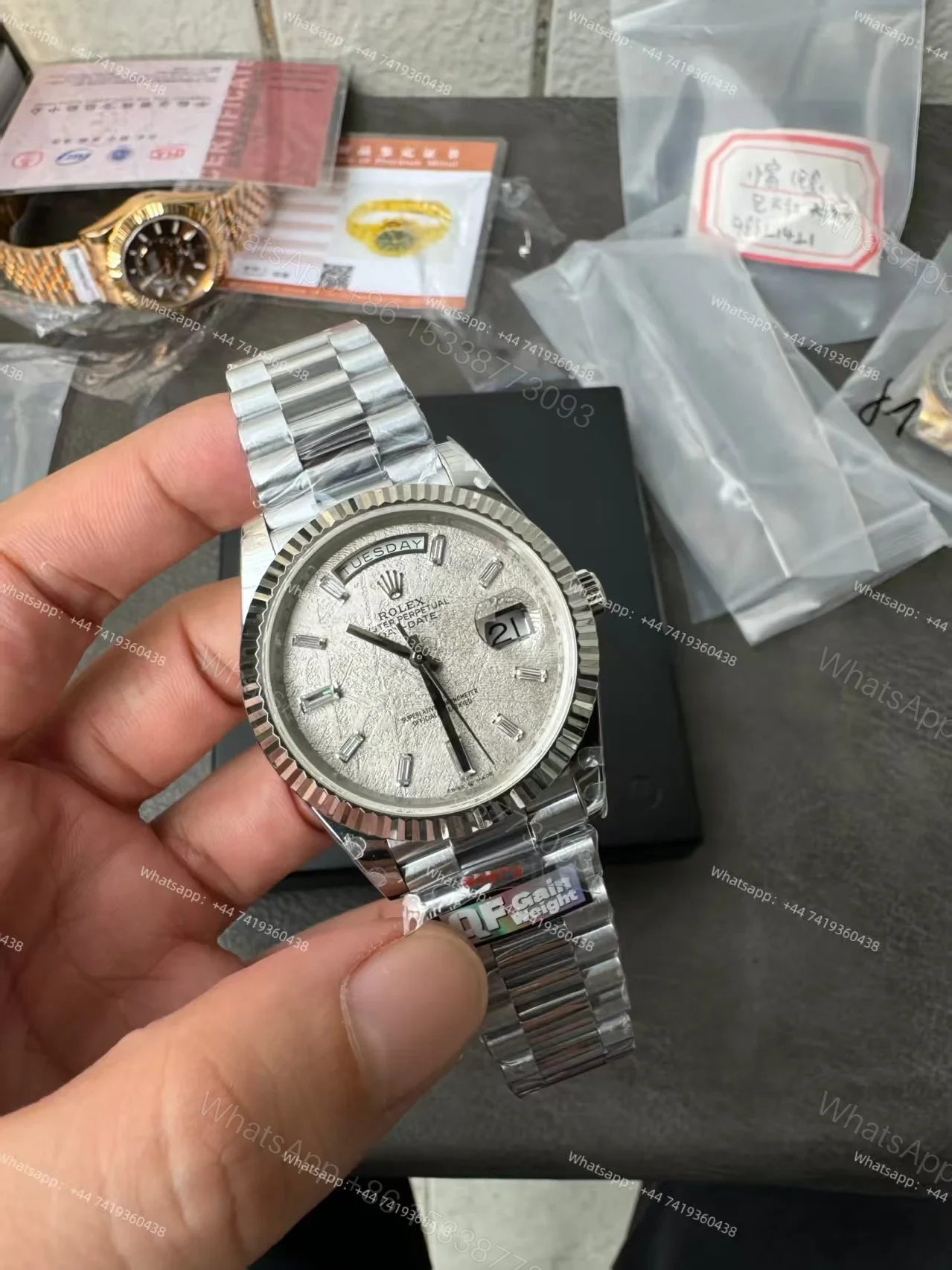 View 4 of Rolex Day-Date M228239-0055 1:1 Replica Meteorite Dial 40MM 3255 Movement Presidential Bracelet Super Clone Watch