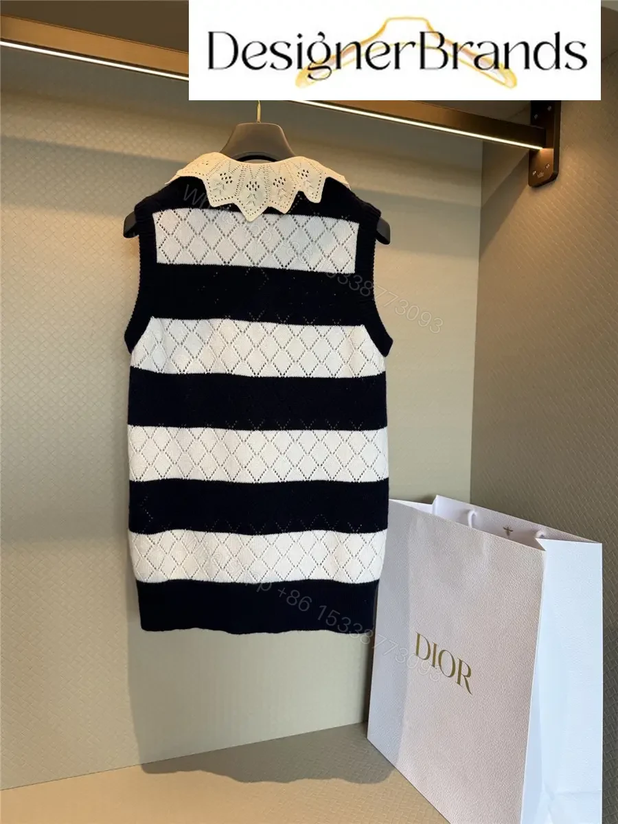 View 5 of Dior Mariniere Blue and White Striped Knit Vest