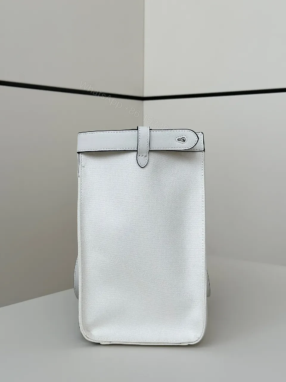 View 3 of Monochrome Leather-Trim Tote: Structured, All-Day Statement
