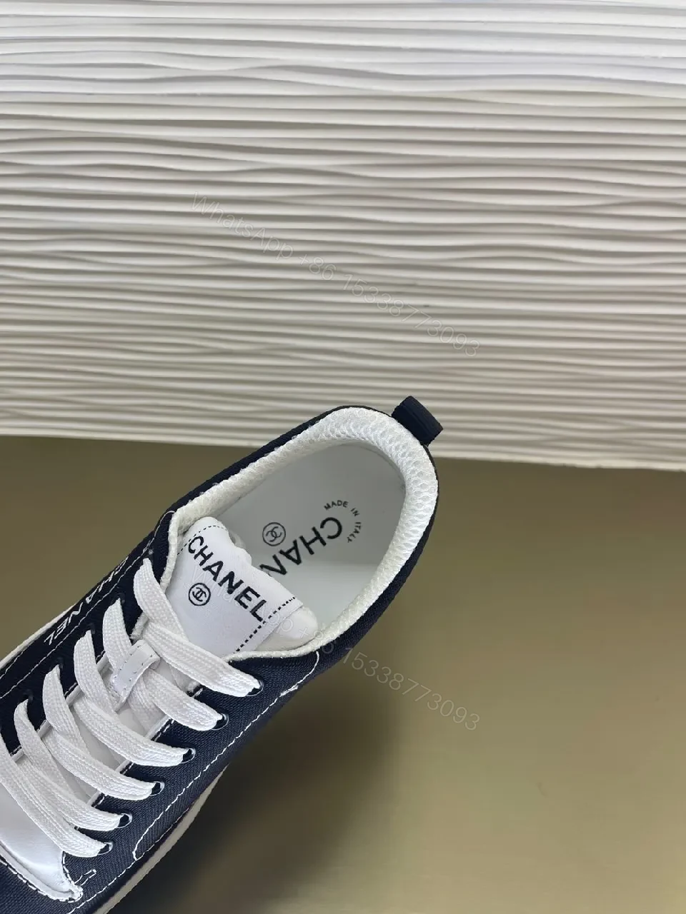 View 2 of Navy Canvas Low-Top Sneaker: Subtle Luxe, Everyday Comfort