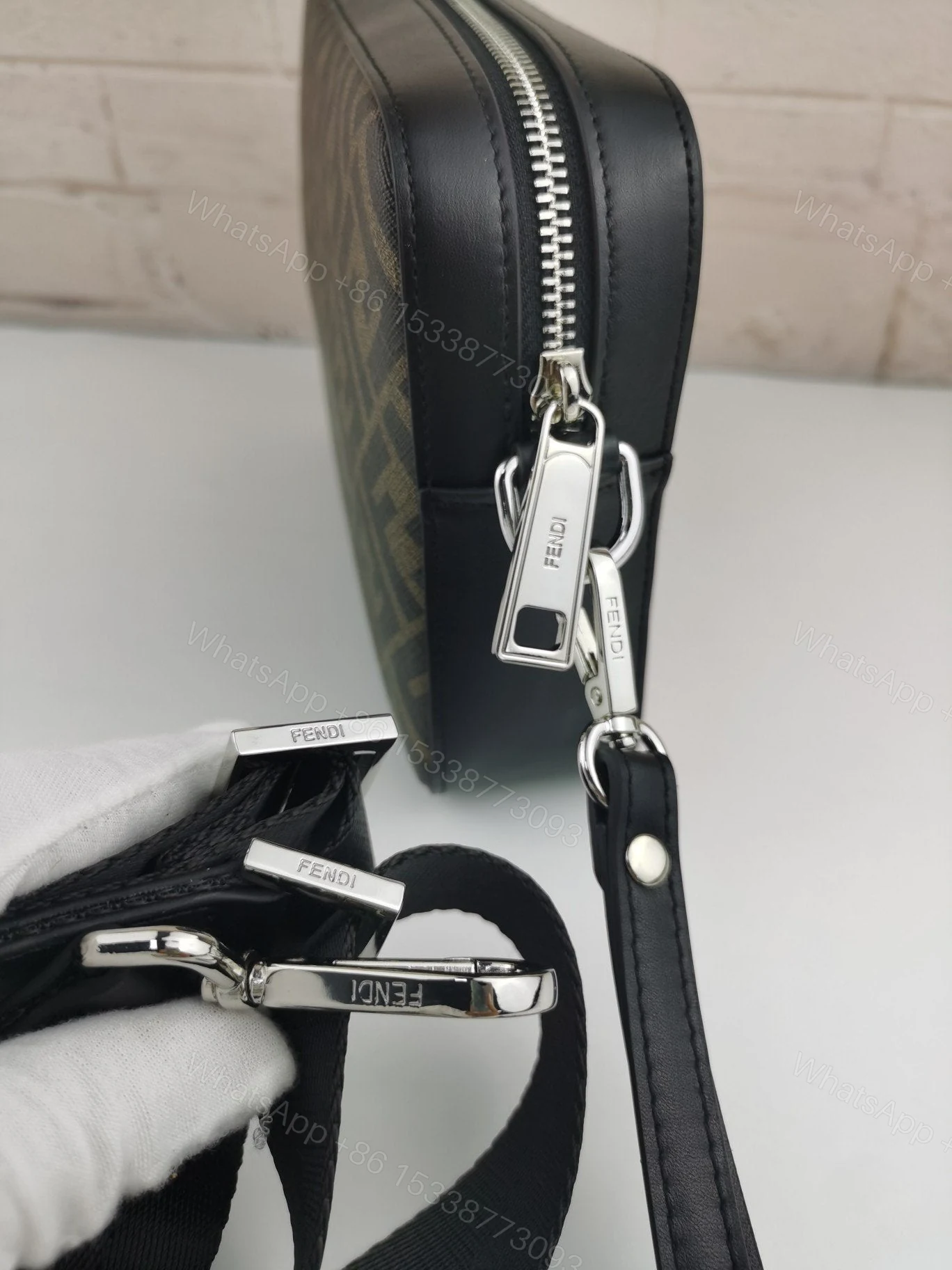 View 2 of Fendi Perforated Logo Shoulder Bag