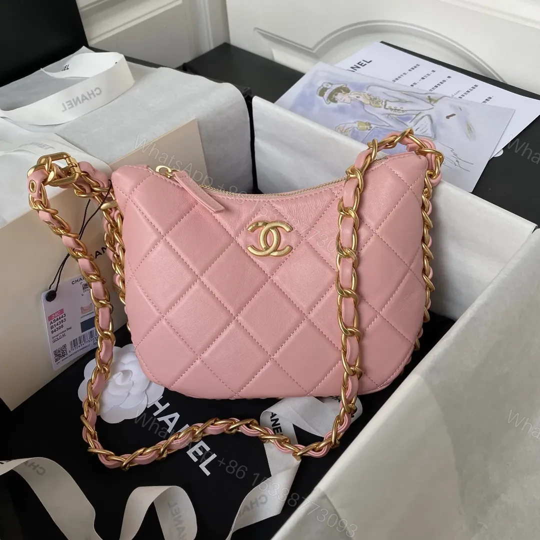 View 3 of Chanel 22K Hobo Bag Logo Chain Lambskin