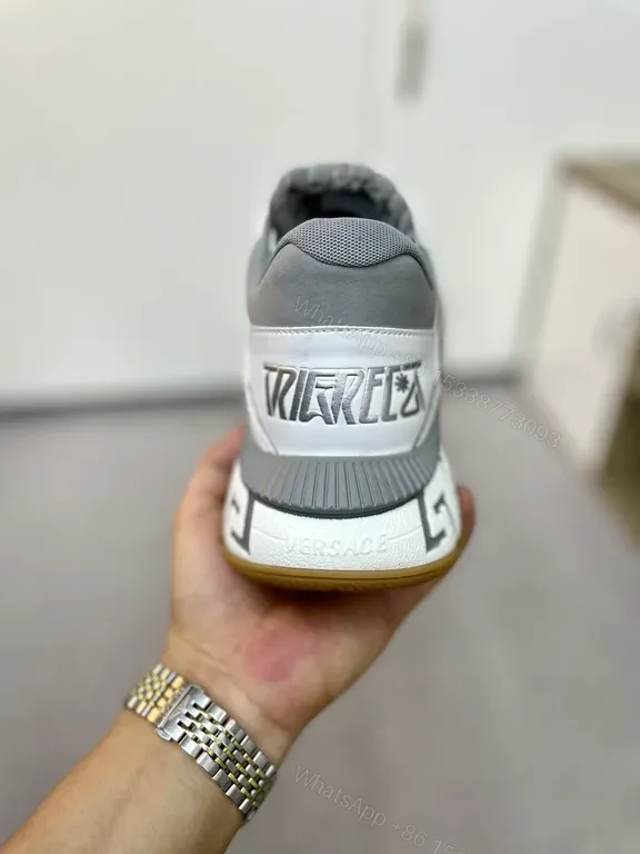 View 6 of Bold Leather Versace-look Sneakers: Texture-Forward Comfort