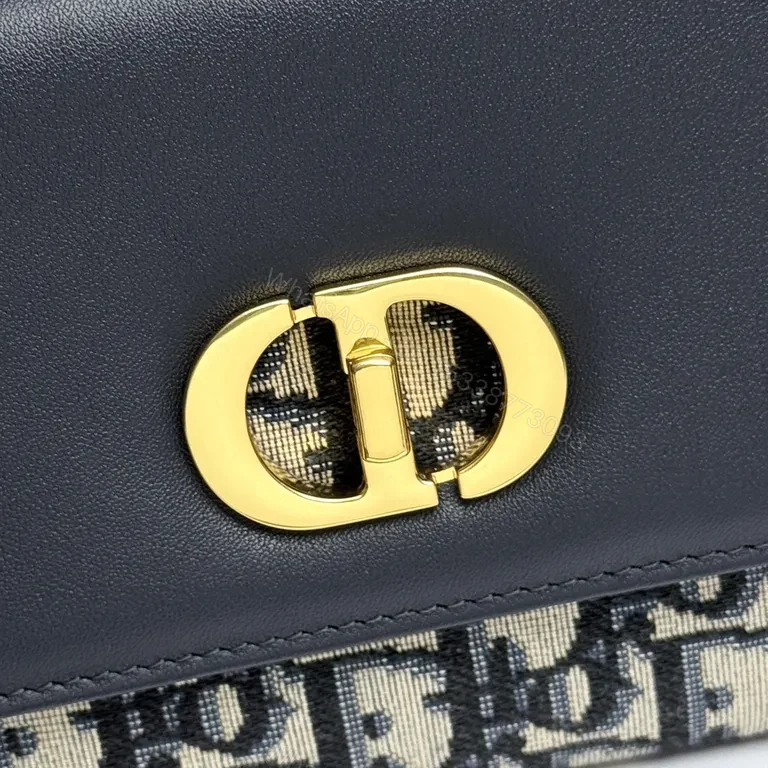 View 4 of Structured Chic Crossbody: Dior-Inspired Leather & Jacquard Bag