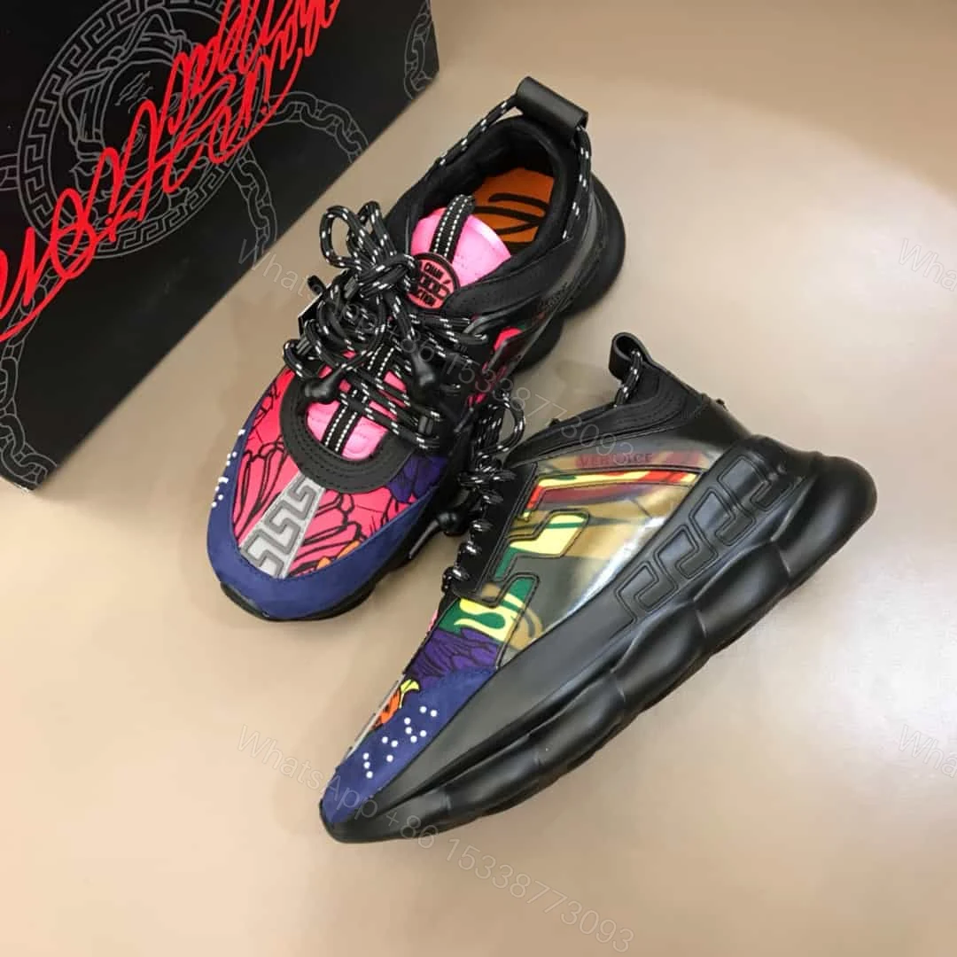 View 6 of VERSACE BLACK AND MULTICOLOURED CHAIN REACTION SNEAKERS – VS8