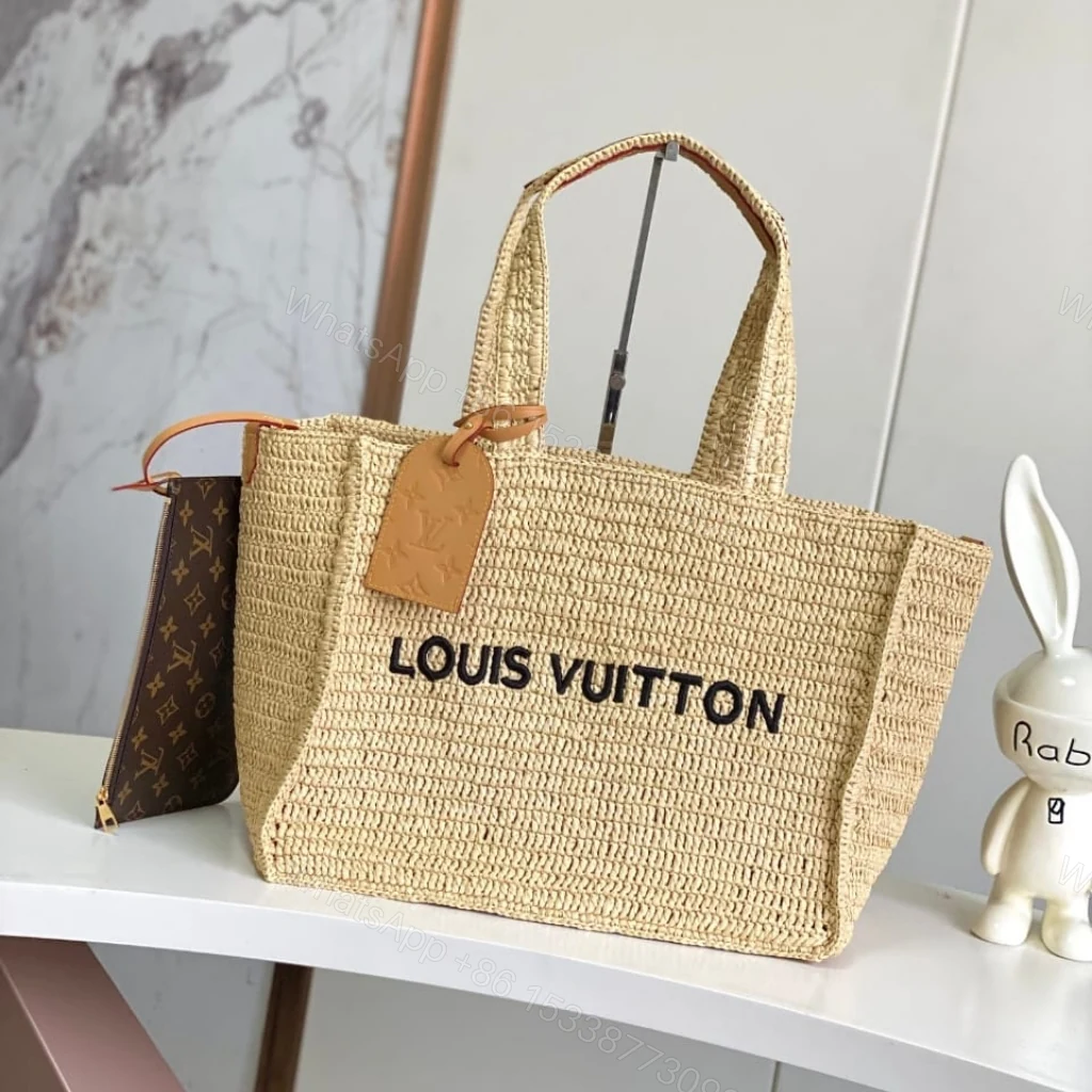 View 2 of Louis Vuitton Summer Shopper Tote MM Raffia Natural Beige 44cm M14458