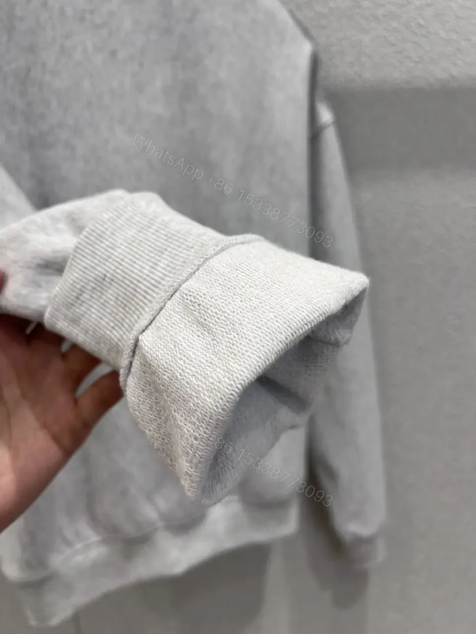 View 8 of Grey Fleece Crewneck Sweatshirt with Logo – Modern Parisian Luxury