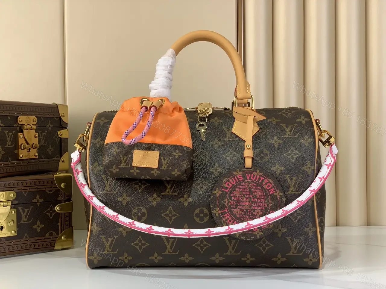 View 6 of Statement Monogram Satchel: Bold Texture & Practical Luxury