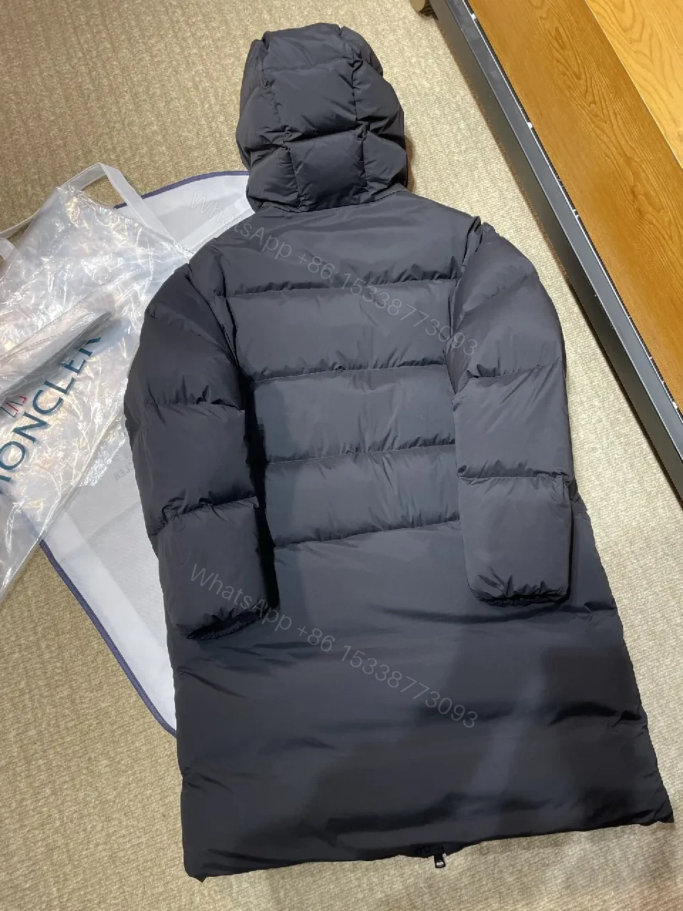 View 5 of Padded Down Coat: Luxe Quilted, Windproof Warmth, Black