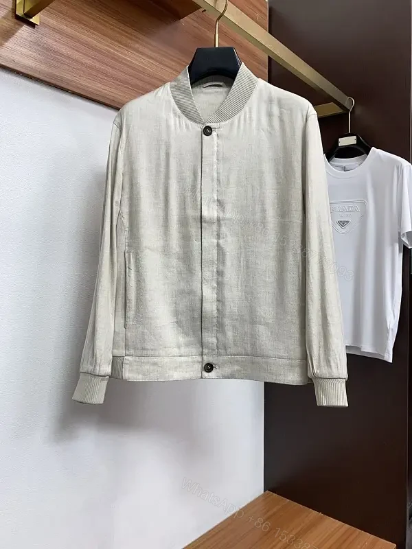 Light Beige/Ash Bomber Jacket: Smooth Matte, Minimal Details — view 1