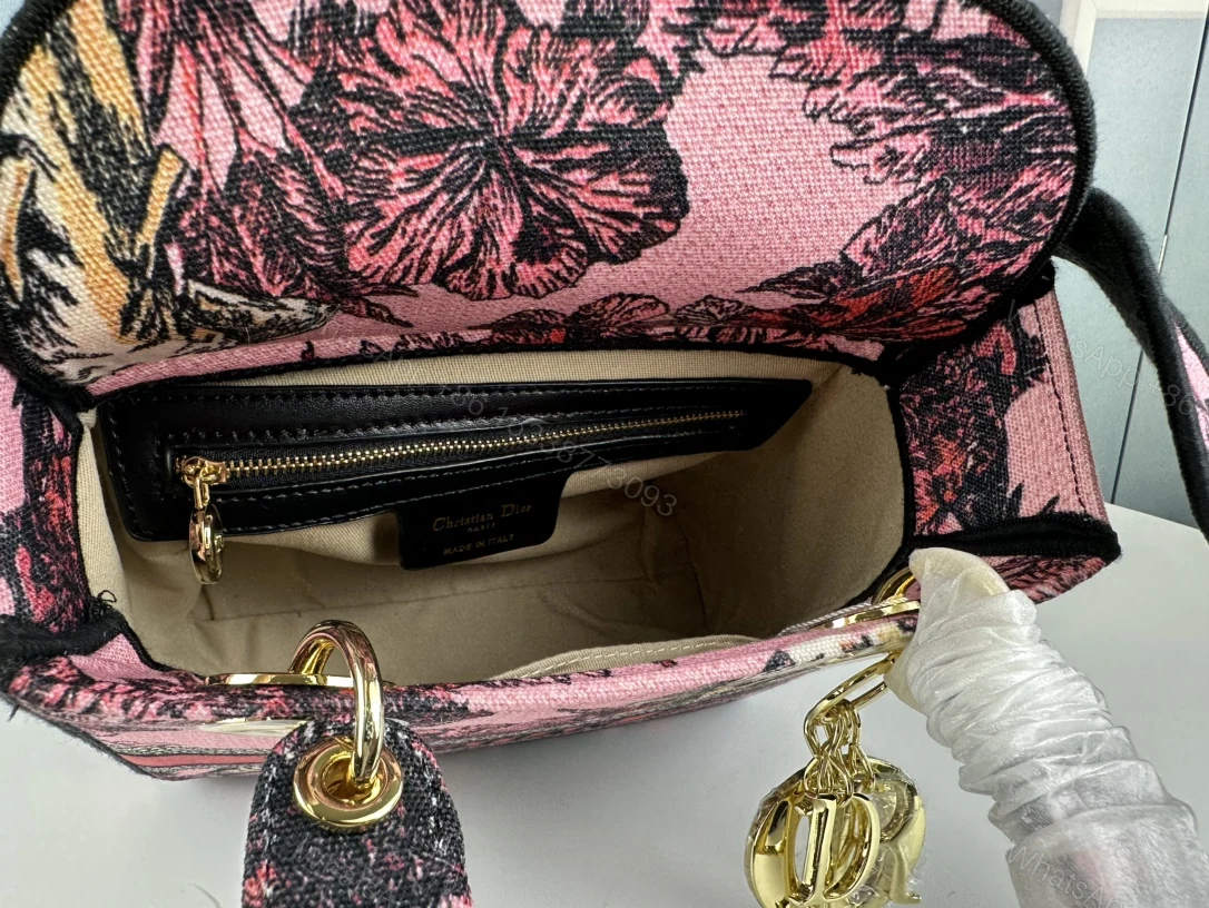 View 8 of DIOR MEDIUM LADY D LITE BAG PINK MULTICOLOR TOILE DE JOUY VOYAGE EMBROIDERY 24CM M0565OEUPM45E