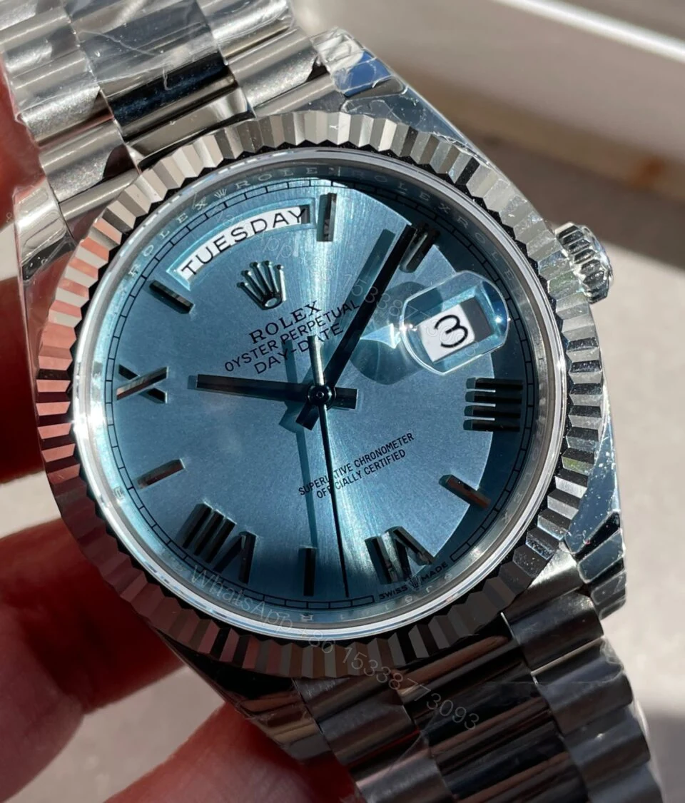 View 4 of EWF Factory SS 1:1 Rolex Day Date II 228239 Best Edition Light Blue Dial A3255