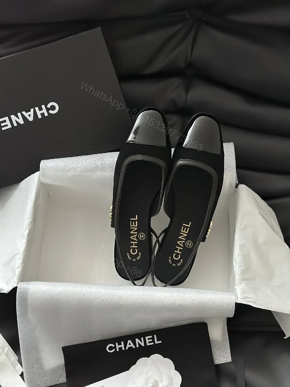 View 9 of Black Patent Slingback Pumps | Minimalist Luxe, Cushioned Comfort