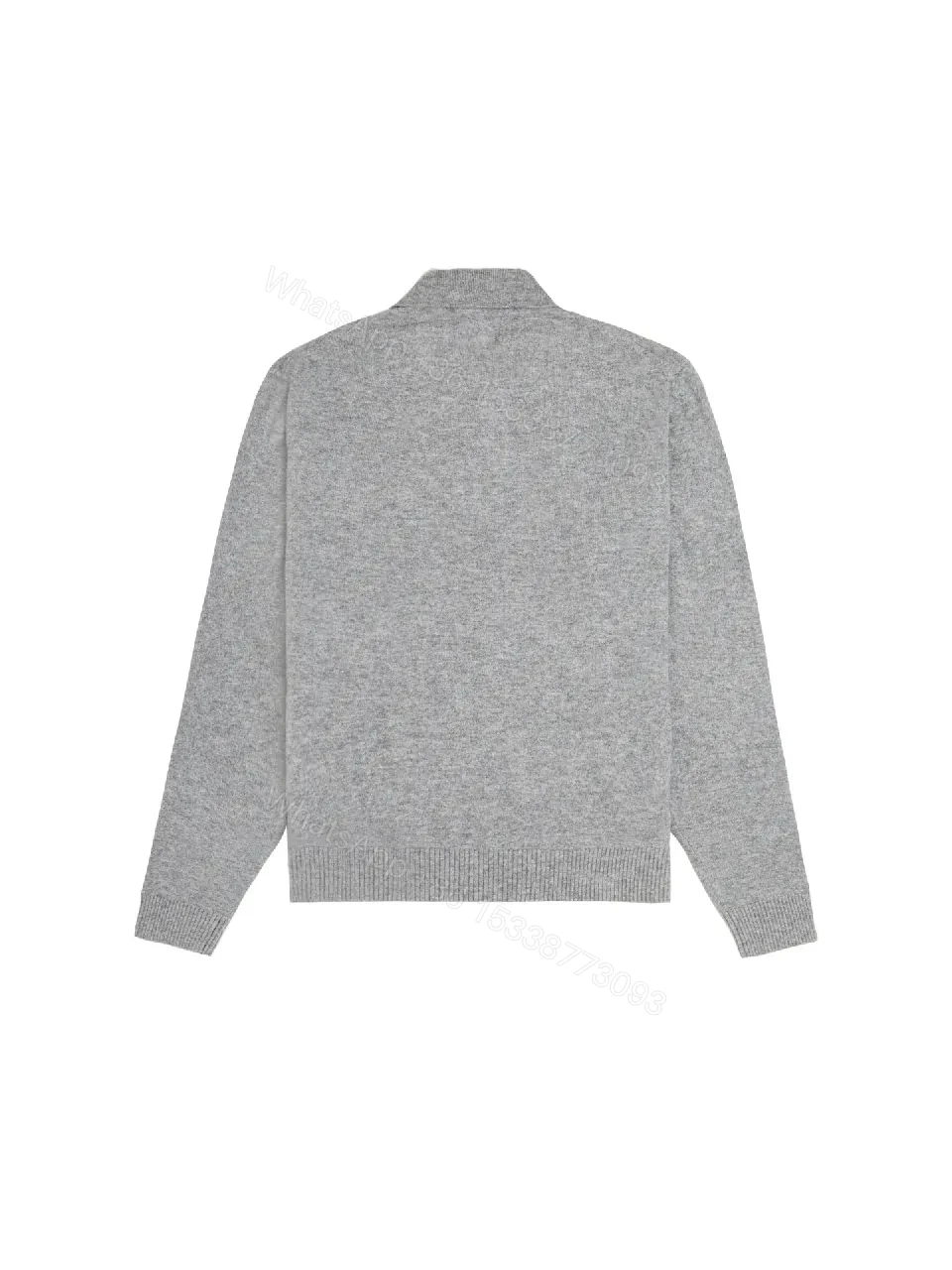 View 2 of Grey Knit Polo Sweater: Subtle Luxury, All-Day Comfort