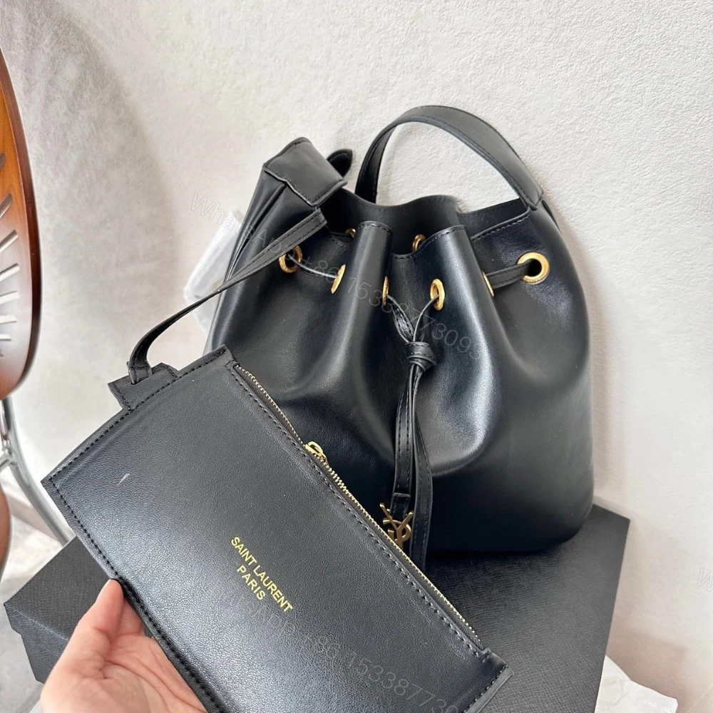 View 5 of Saint Laurent Paris VII Medium Flat Hobo Bag In Smooth Black 28Cm 697941AAAMD1000
