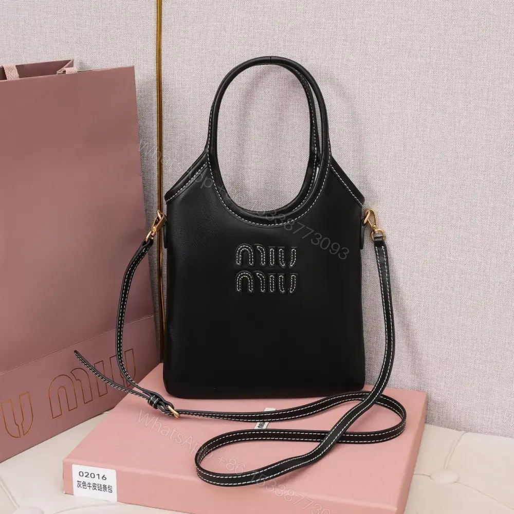 View 7 of 高仿miumiu繆繆*IVY系列5BA281迷你托特包黑色免檢版