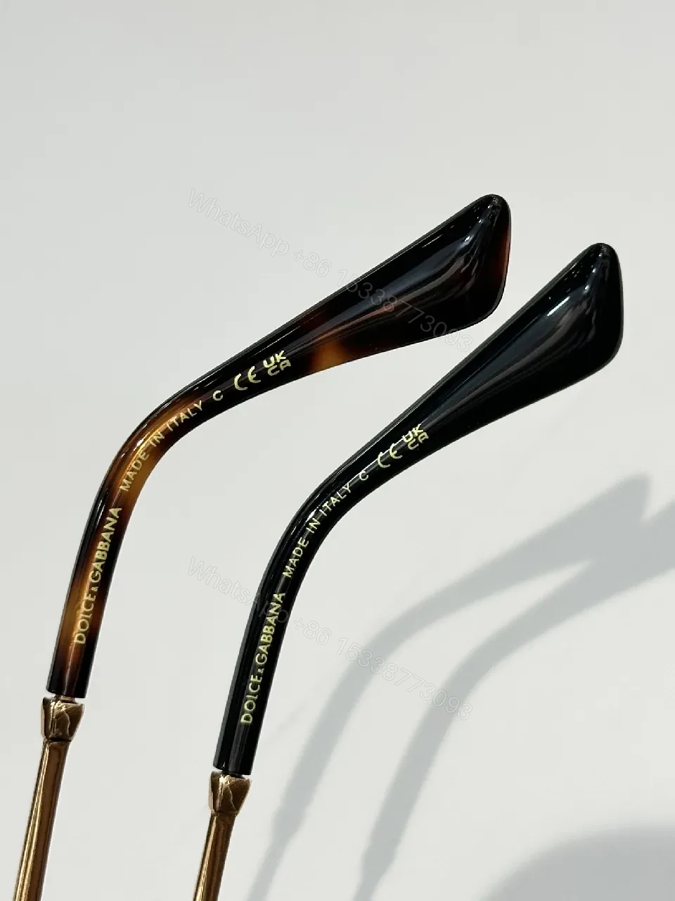 View 4 of Bold Modern Sunglasses - White Acetate, Gold Accents, Oversized Square, Gradient Lenses