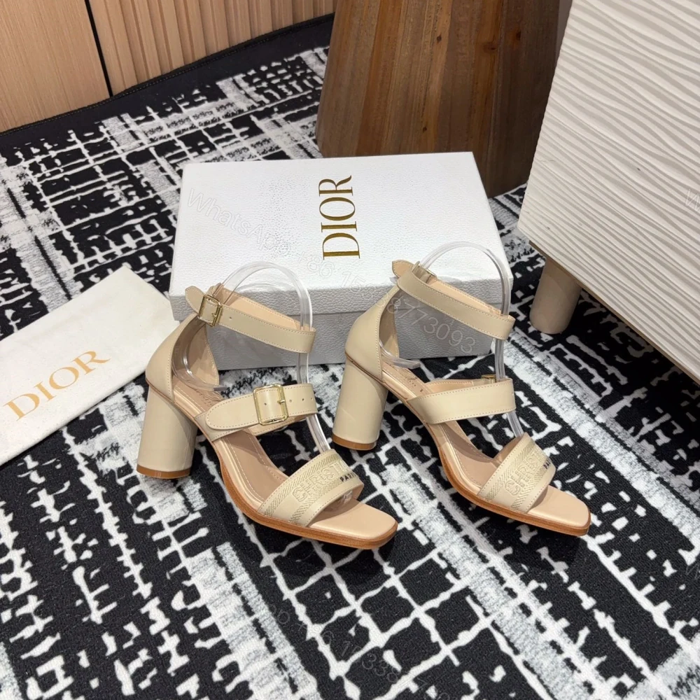 View 8 of 高仿Dior*Dway3系列KDO183高跟刺繡涼鞋膚色免檢版