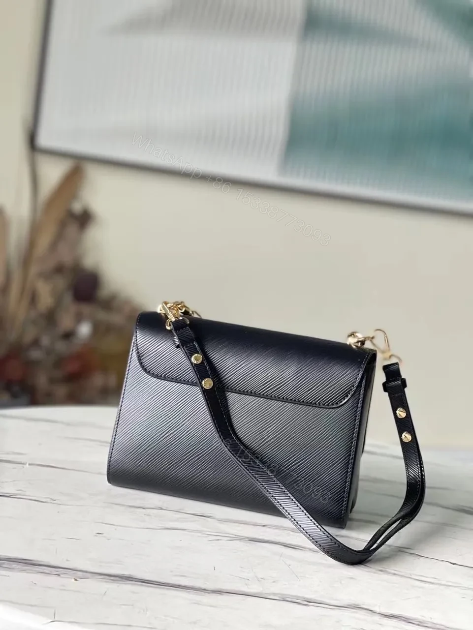 View 7 of Louis Vuitton LV Twist Mini Like Auth Lock Gold Handbags 23x17x9.5cm