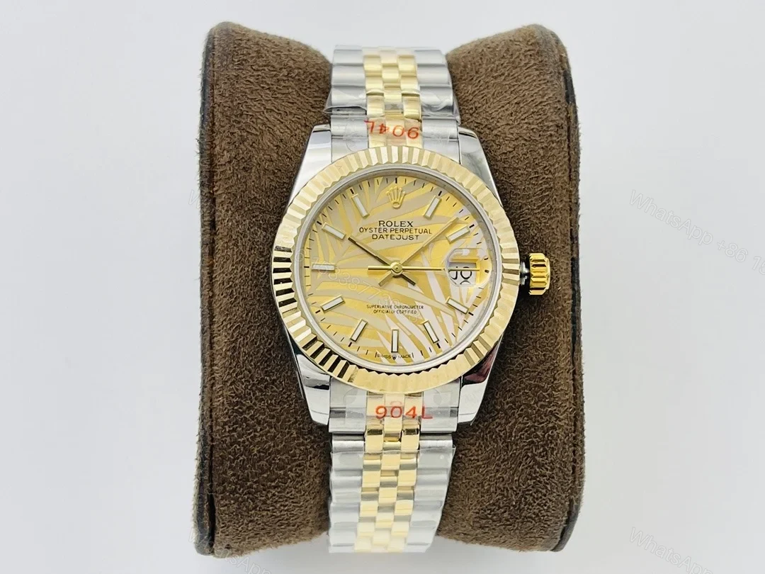 View 2 of Replica Rolex Datejust Gold Palm Motif Dial 126233 36 mm