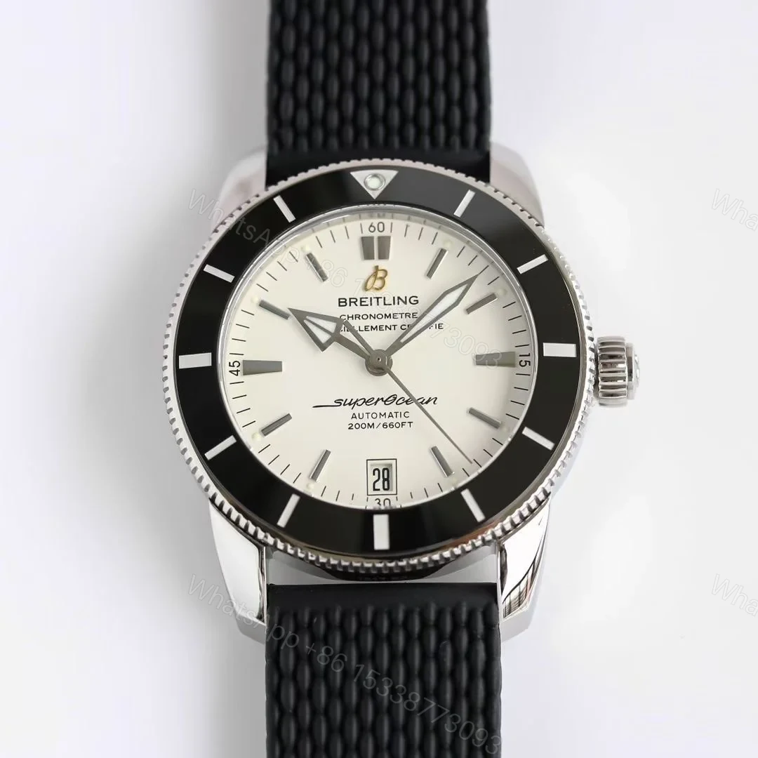 Breitling Superocean Silver Replica 46MM Premium Rubber Strap Diver Edition AB202012.G828.256S.A20D.2 — view 1