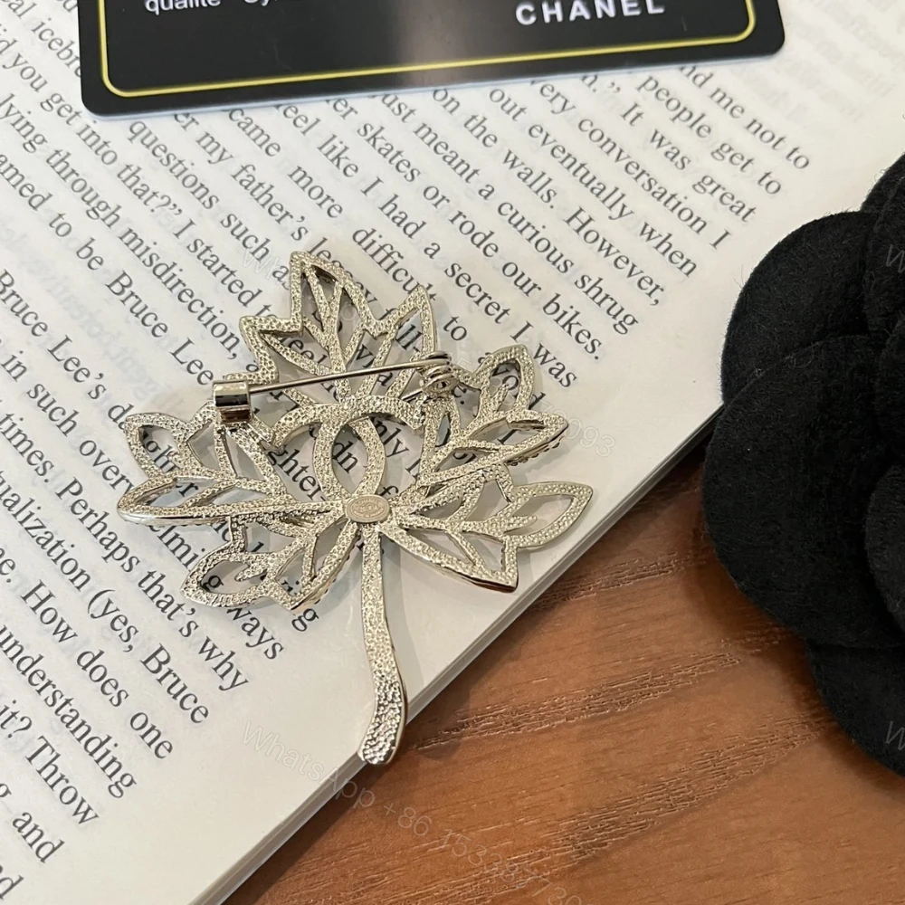 View 6 of Chanel Cc Leaf Brooch Black Gold