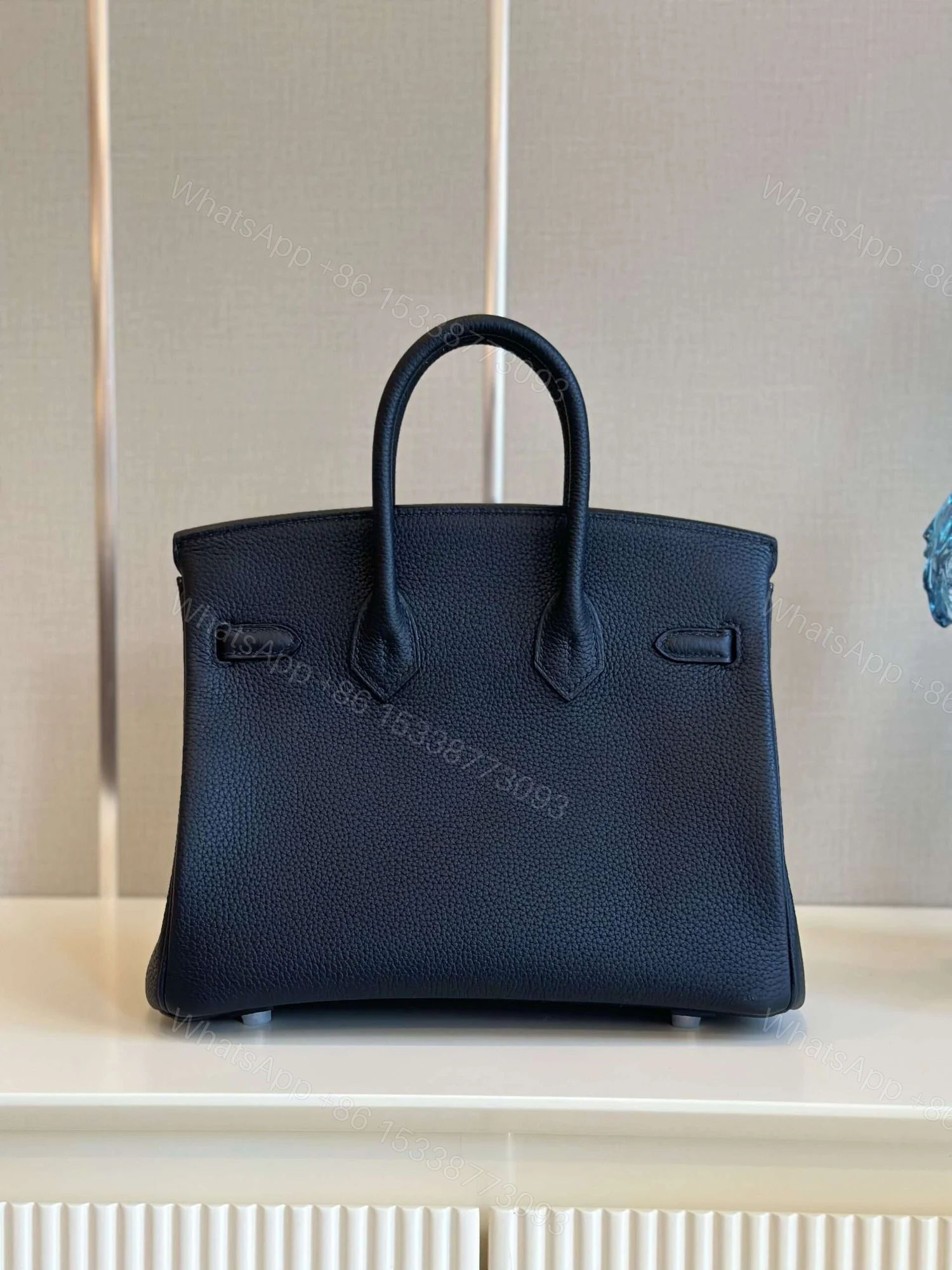 View 2 of Hermes Birkin 30 Dakr Blue Togo Leather Palladium Hardware