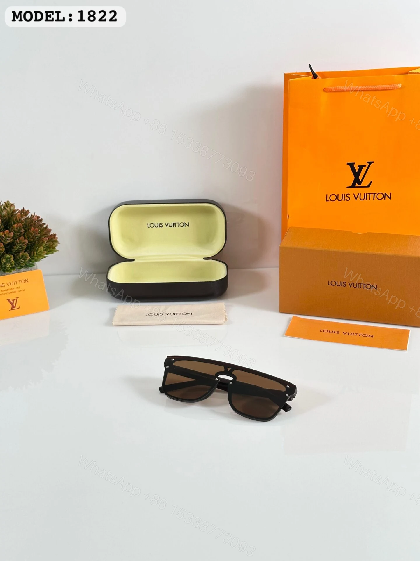 View 2 of Louis Vuitton 1822 Matte Black Oversized Sunglasses