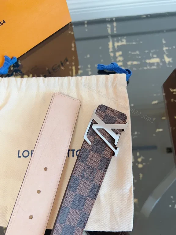 View 2 of Damier Canvas LV Belt: Classic Signature Hardware Belt