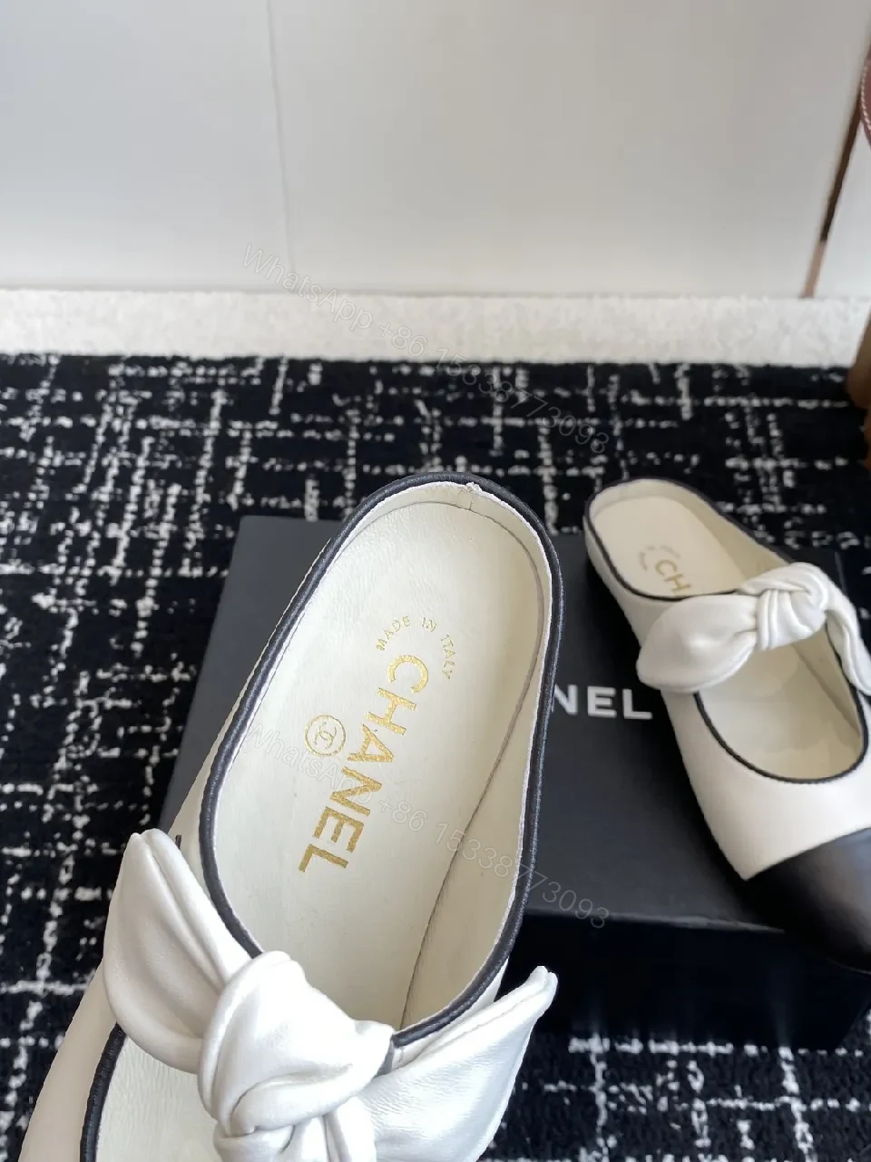 View 6 of Two-Tone Leather Slip-Ons with Knotted Detail - Luxury Everyday Shine