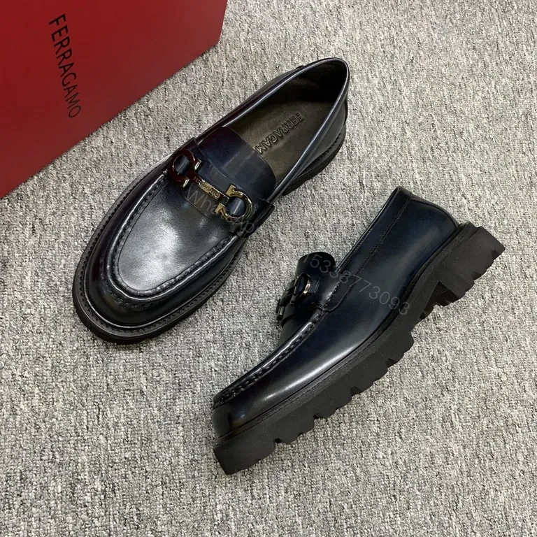 View 8 of Polished Black Leather Loafers - Horsebit Luxury Footwear