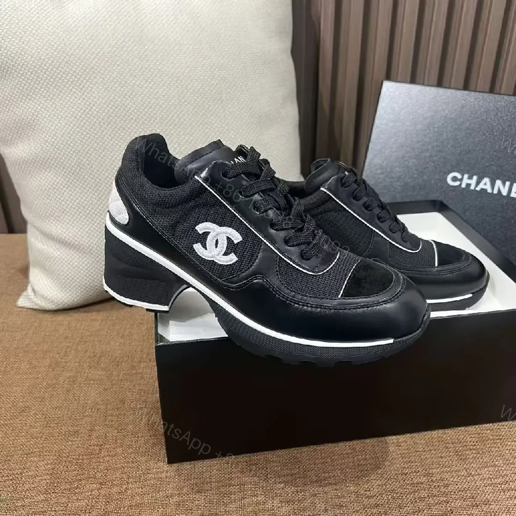 View 5 of Black Leather Low-Top Sneakers, Signature Detailing, Luxury Style