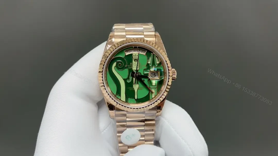 Rolex Day-Date Violin Dial Vienna Philharmonic Green Edition Rose Gold Green Pattern Bracelet 36mm RLX-DD-VIO-GRN36 — view 1