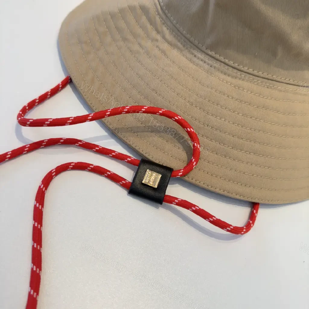 View 6 of Textured Beige Canvas Bucket Hat with Logo Detail