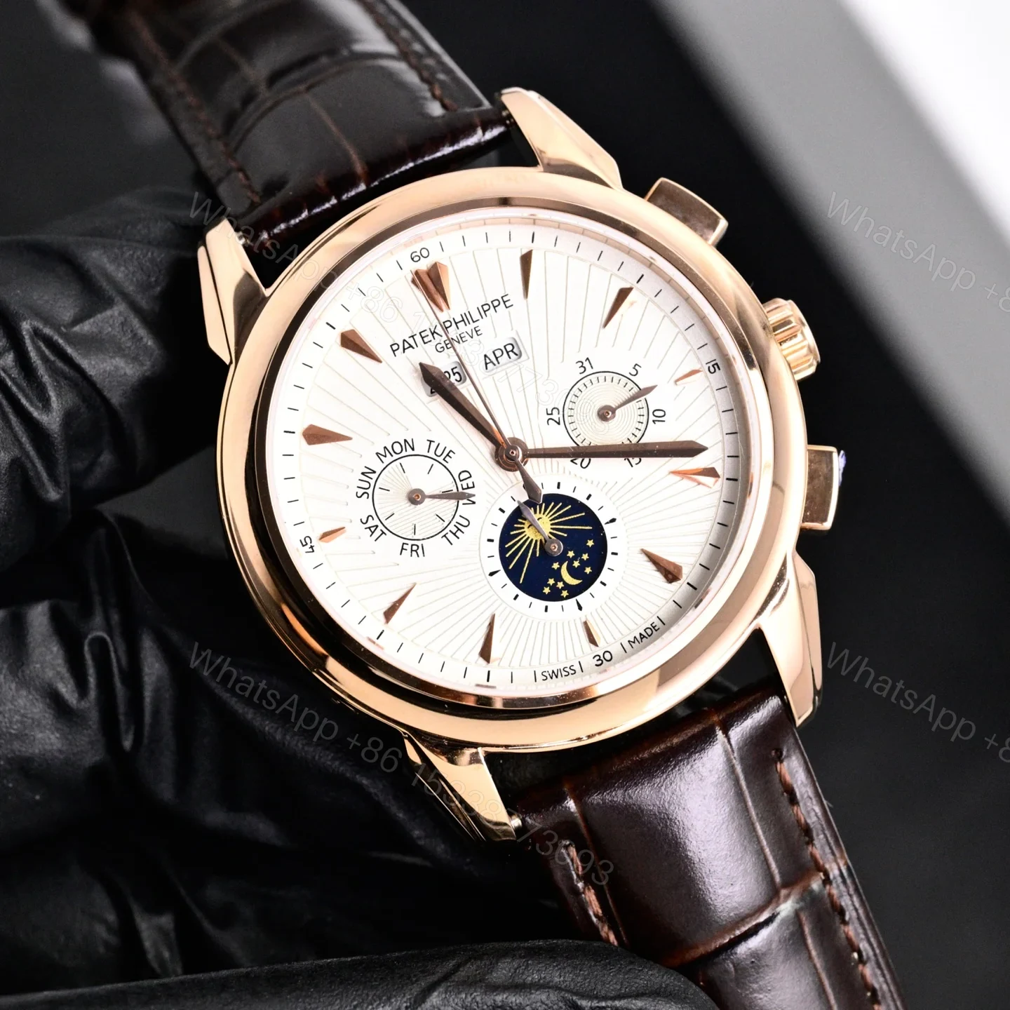 View 9 of Patek Philippe Complicated Functions Men’s Watch 42mm Leather Strap Ultimate Edition TW-PP-COMPLICATION-9100-42
