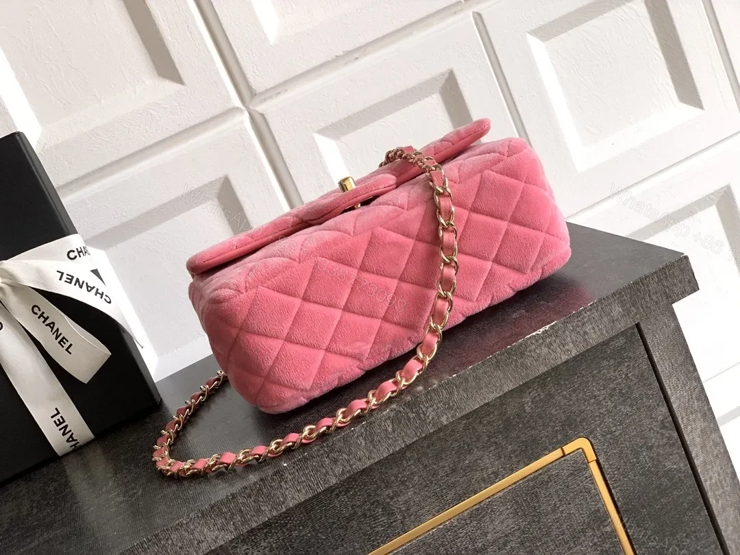 View 8 of Pink Quilted Mini Bag - Gold Hardware Chic Crossbody
