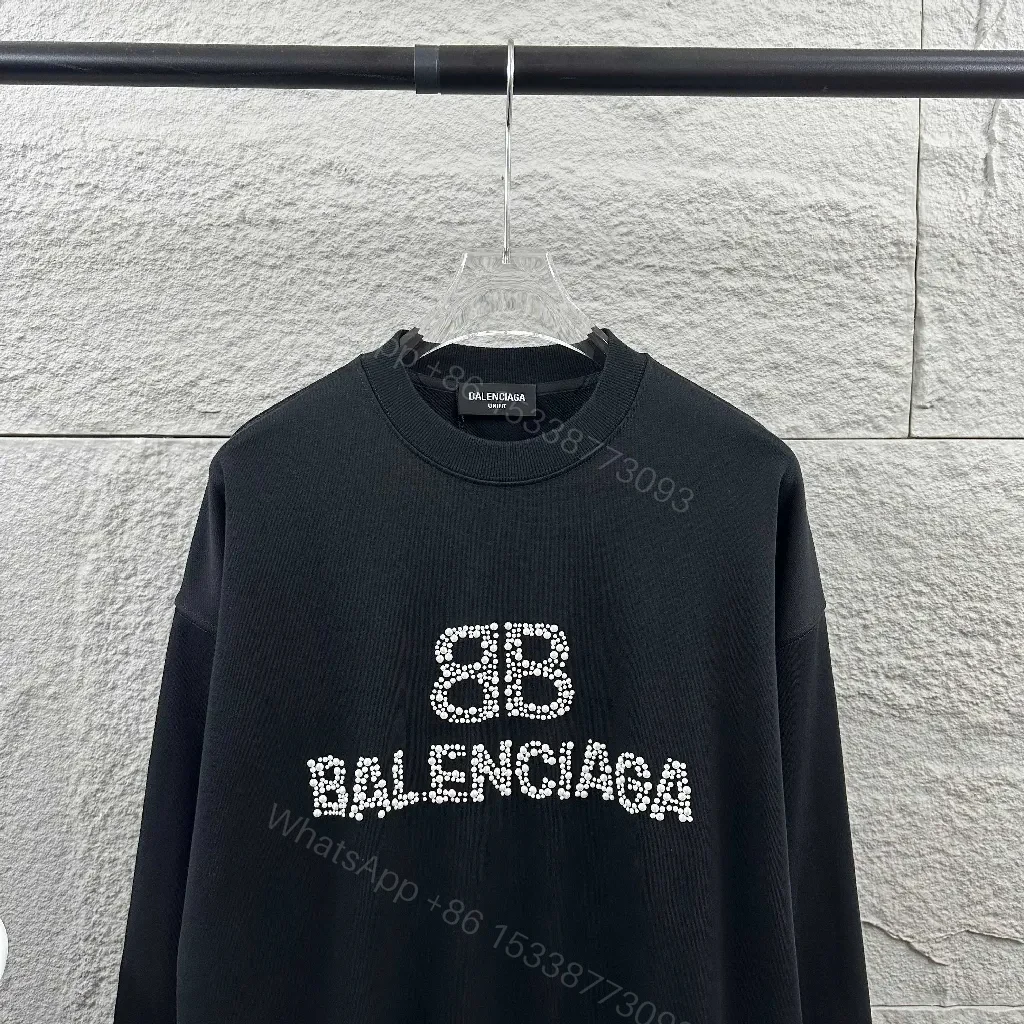 View 8 of Black Fleece Logo Crewneck: Crystal-Embellished Luxe Sweatshirt