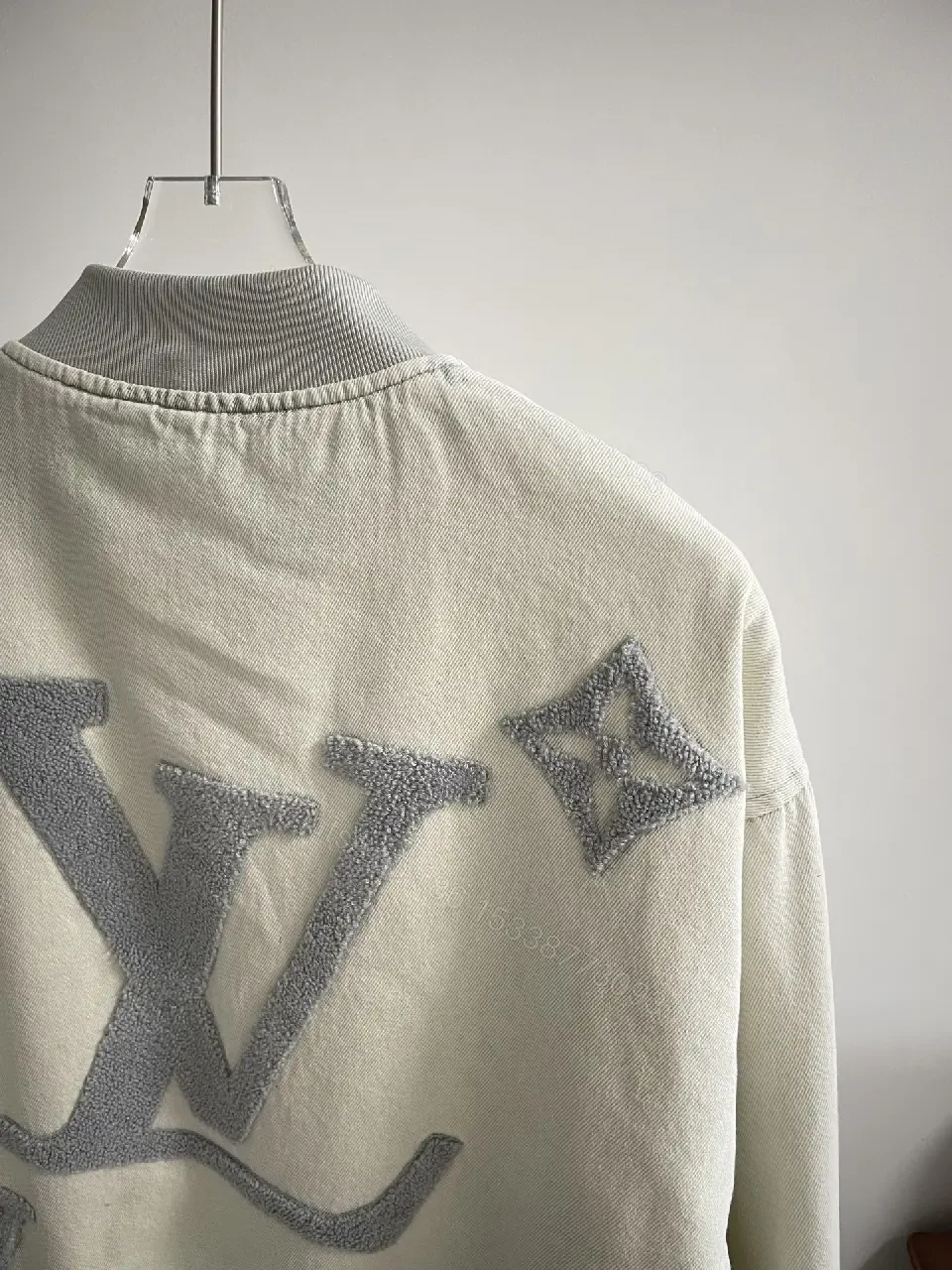 View 5 of Monogram Knit Bomber Jacket, Luxe Casual Modern Edge