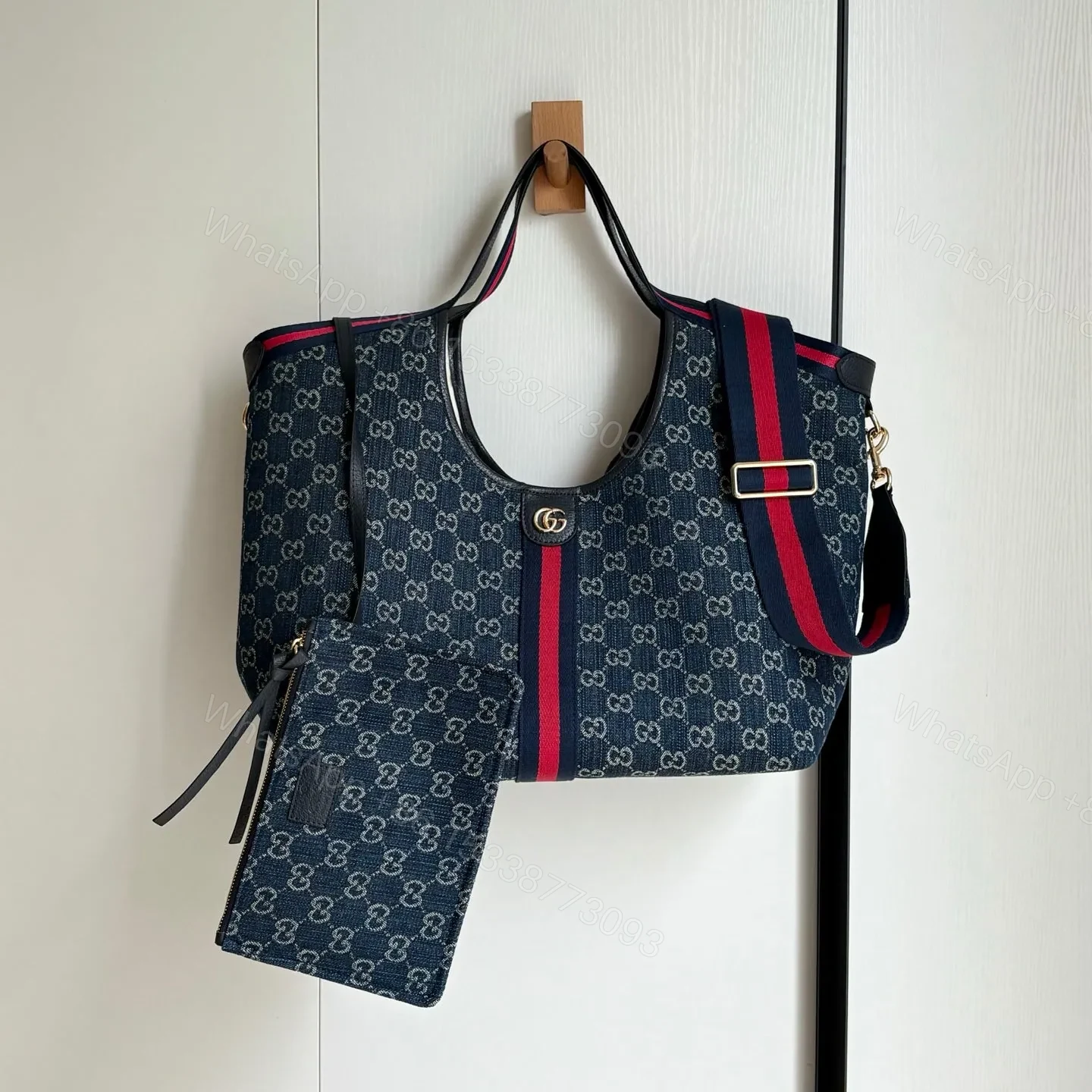 View 3 of Gucci Giglio Tote Blue Top quality 1:1 Replica