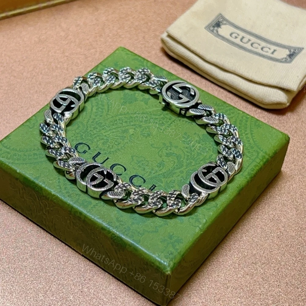 View 2 of GUCCI INTERLOCKING BRACELET SILVER 675758 I4601 0926
