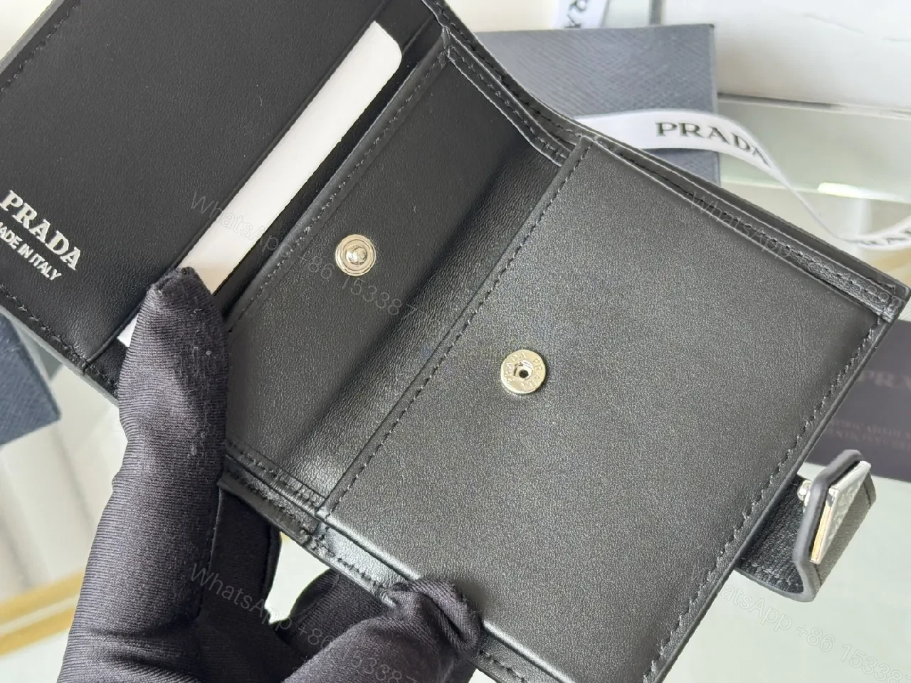 View 2 of Structured Saffiano Wallet: Luxe, Compact, Durable Everyday Use