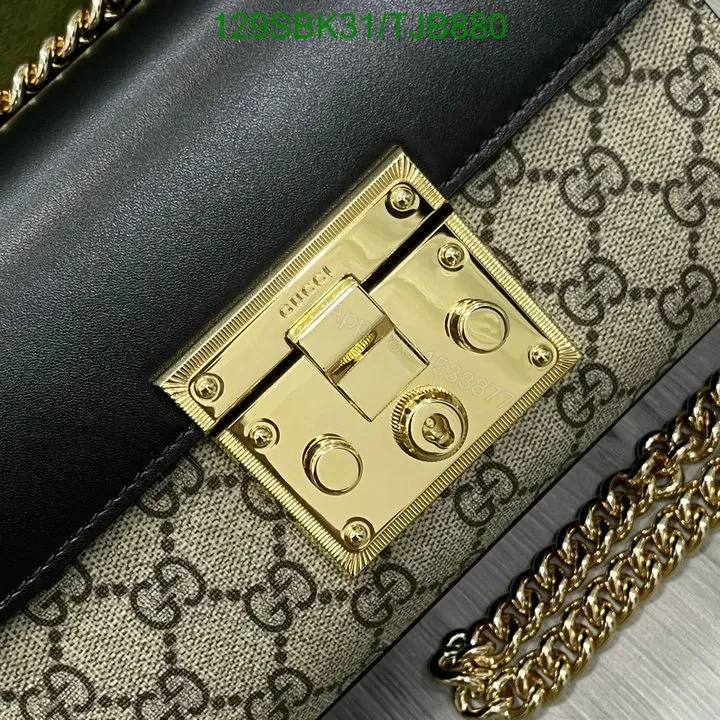 View 4 of Gucci Padlock Small Shoulder Bag Beige/Ebony made of GG Supreme Canvas OP487