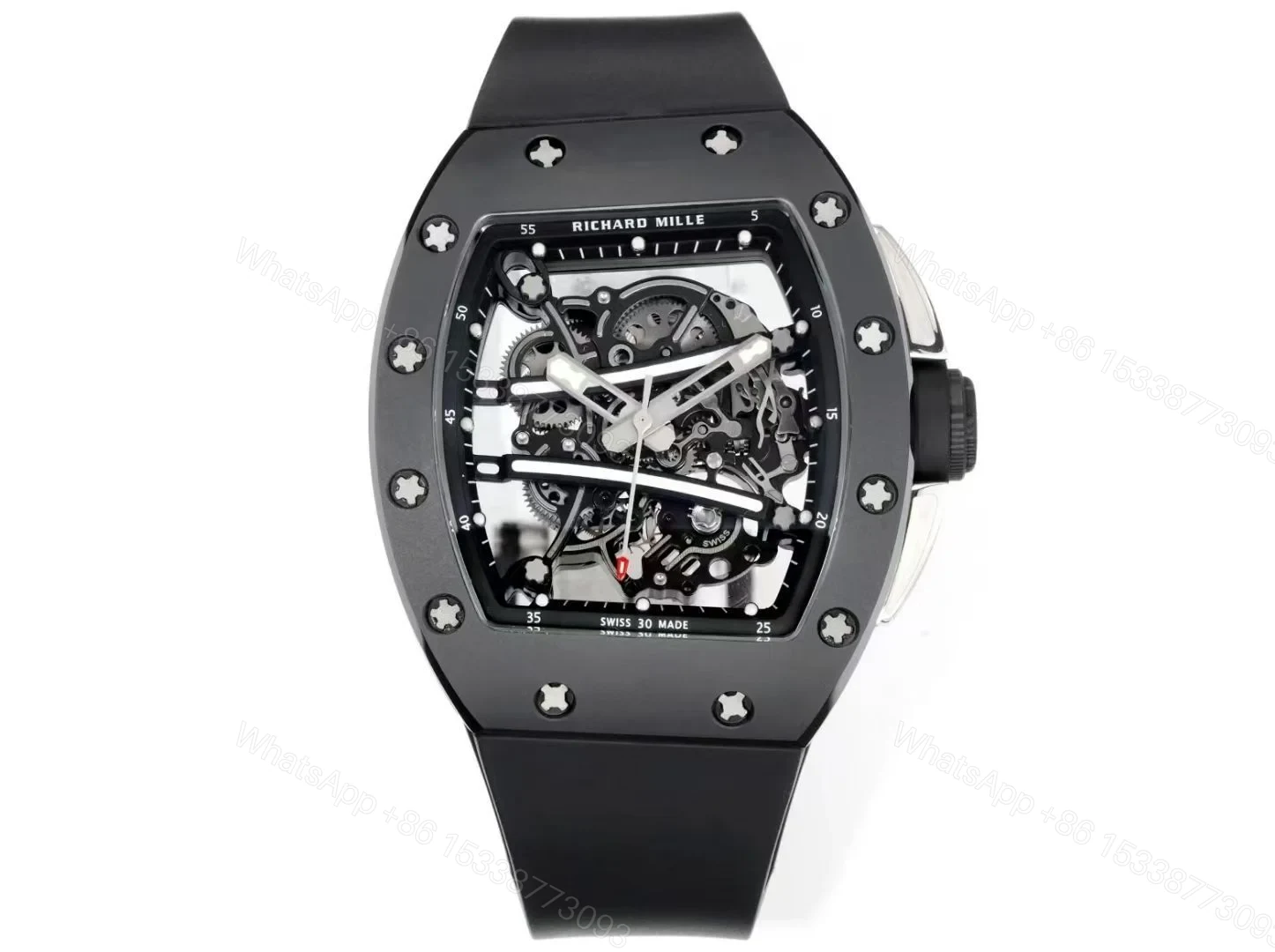 Richard Mille RM61-01 Watch TZP-N Zirconia Ceramic NTPT Carbon Fiber Case Skeleton Dial RMUL2 Manual Winding Movement 55H Power Reserve Sports Edition RM61-01-RC-NTPT-RMUL2 — view 1