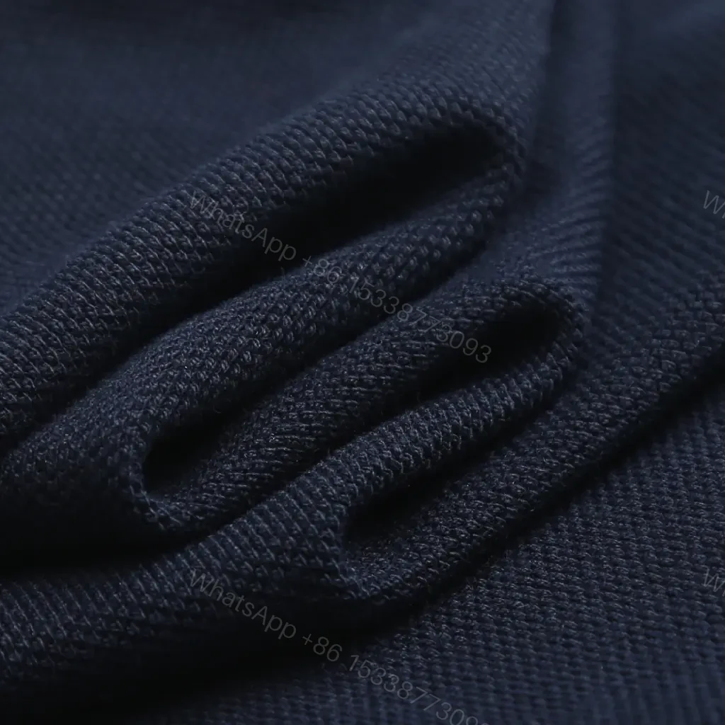 View 6 of Navy Pique Polo: Classic Knit, Luxe Texture, Everyday Style
