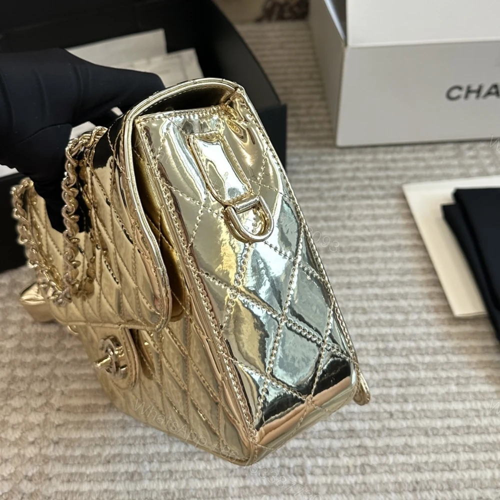 View 5 of Chanel Backpack And Star Coin Purse Metallic Mirror Gold 23Cm