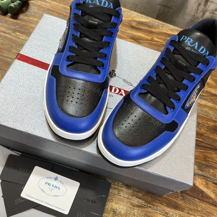 View 5 of PRADA DOWNTOWN LEATHER SNEAKERS BLUE – PRD094